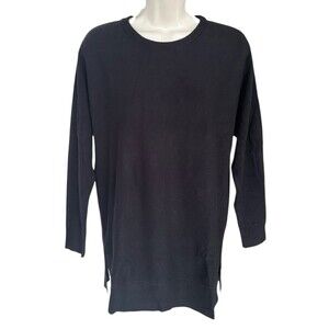 Forever 21 Women's Long Sleeve Light Sweater Top Crewneck Soft Size L Black